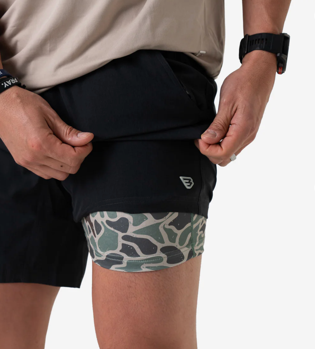 Athletic Short - Heather Black - Retro Duck Camo Liner