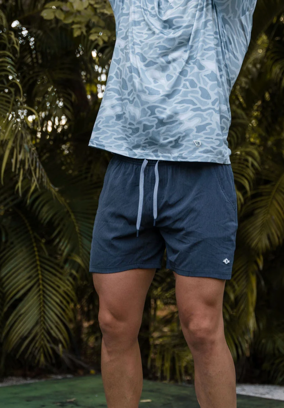 Athletic Short - Heather Navy - American Flag Liner
