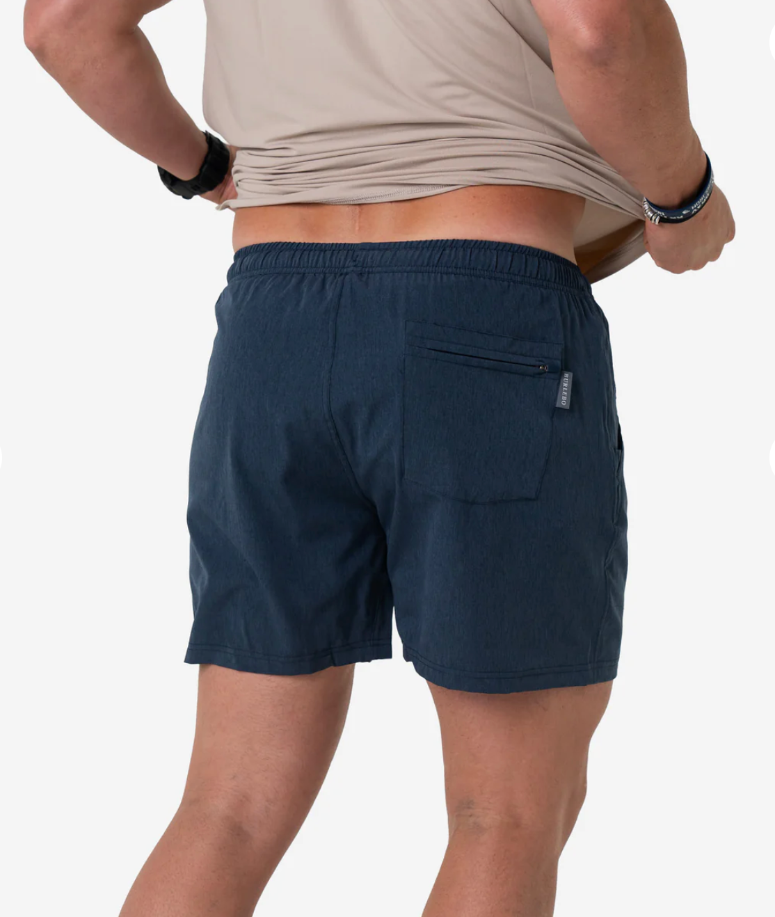 Athletic Short - Heather Navy - American Flag Liner