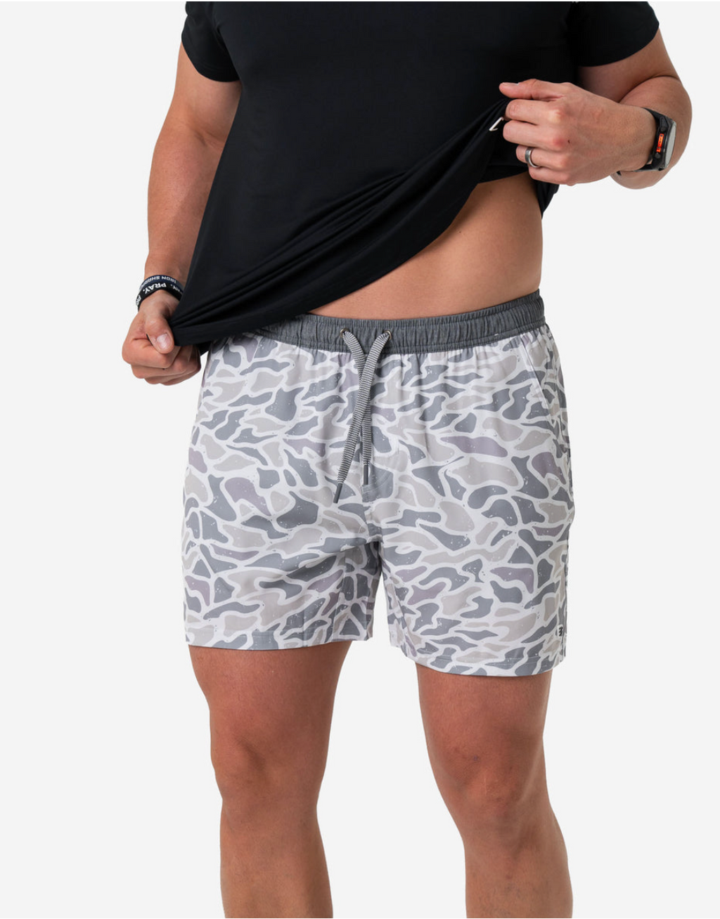 Athletic Short - White Camo - Grey Liner