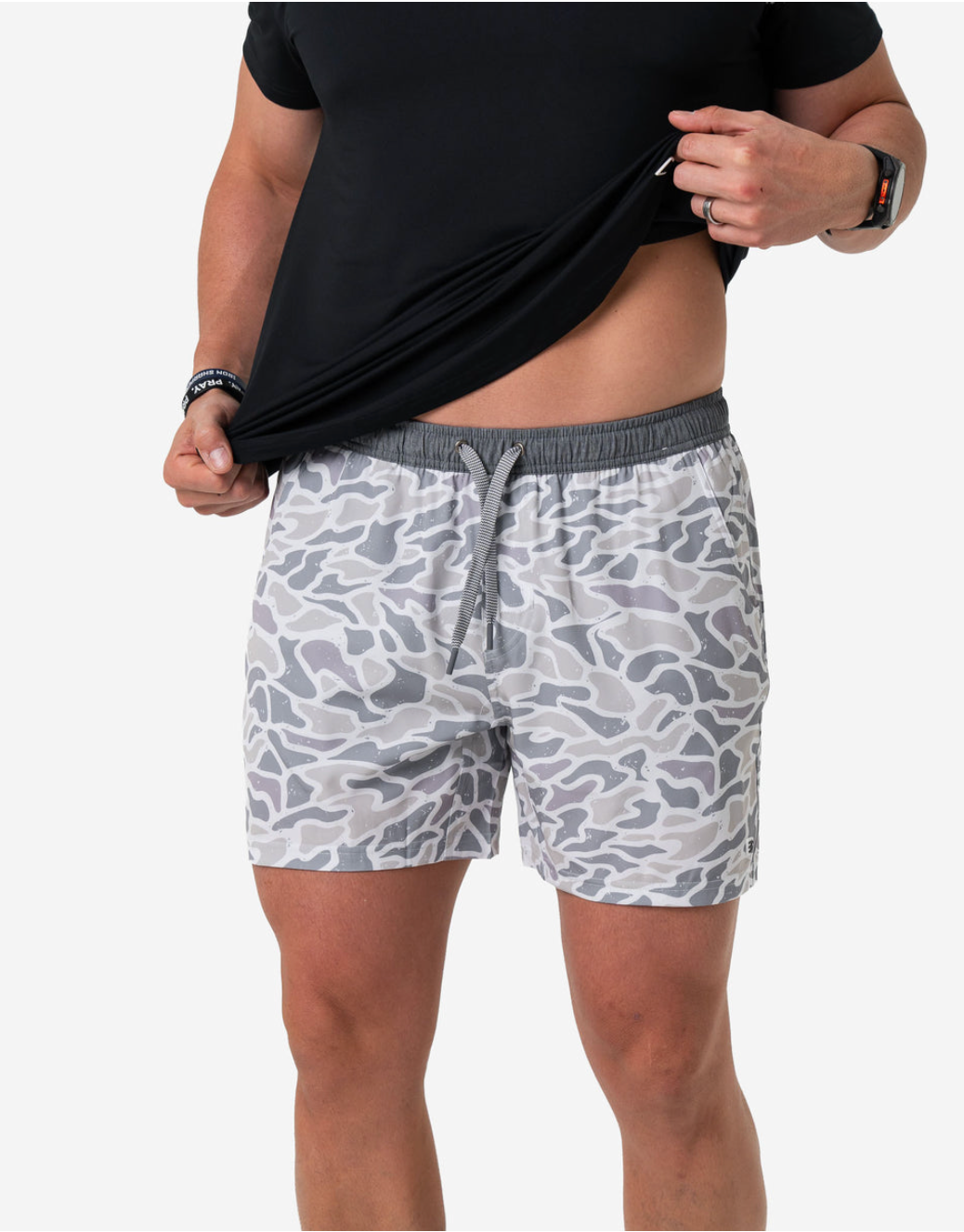 Athletic Short - White Camo - Grey Liner
