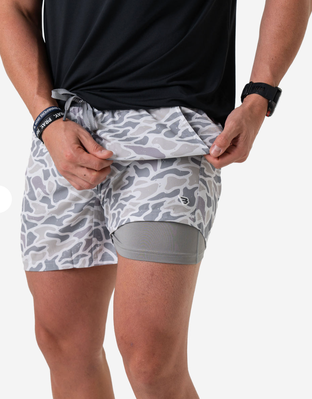 Athletic Short - White Camo - Grey Liner