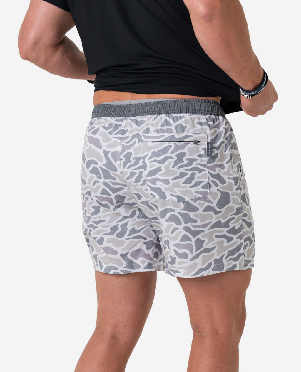 Athletic Short - White Camo - Grey Liner