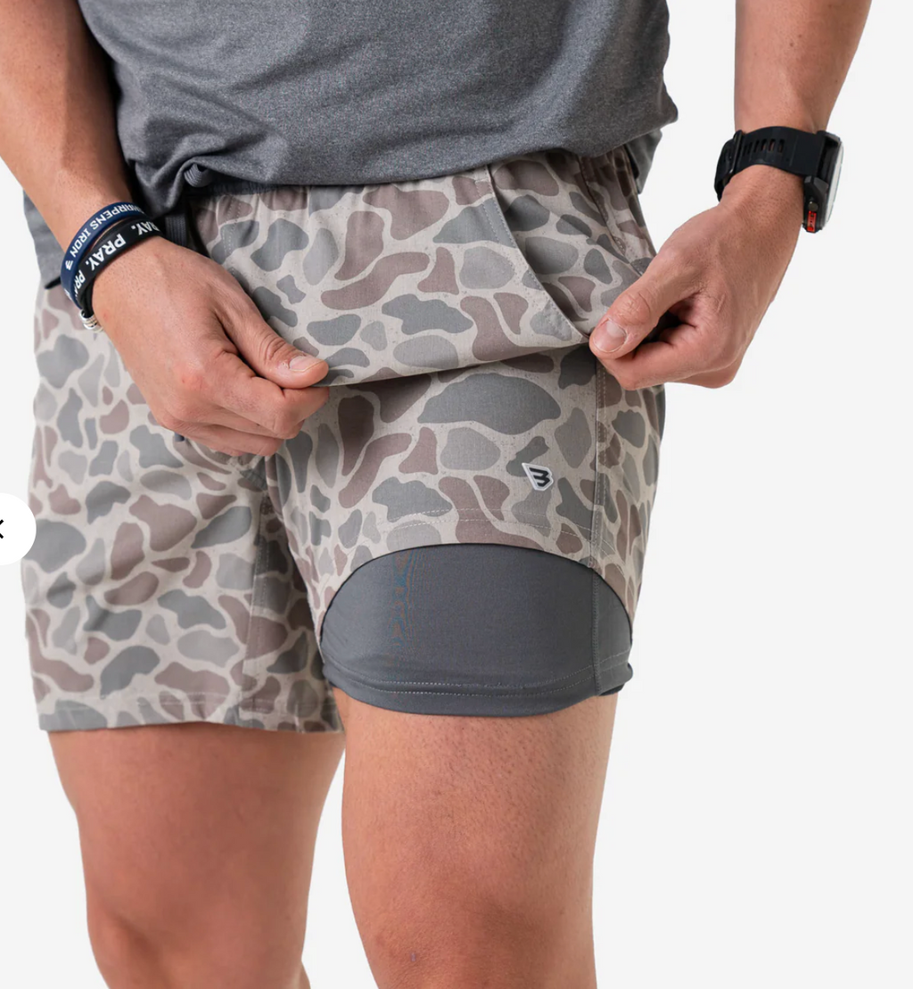 Athletic Short - Classic Deer Camo - Grey Liner