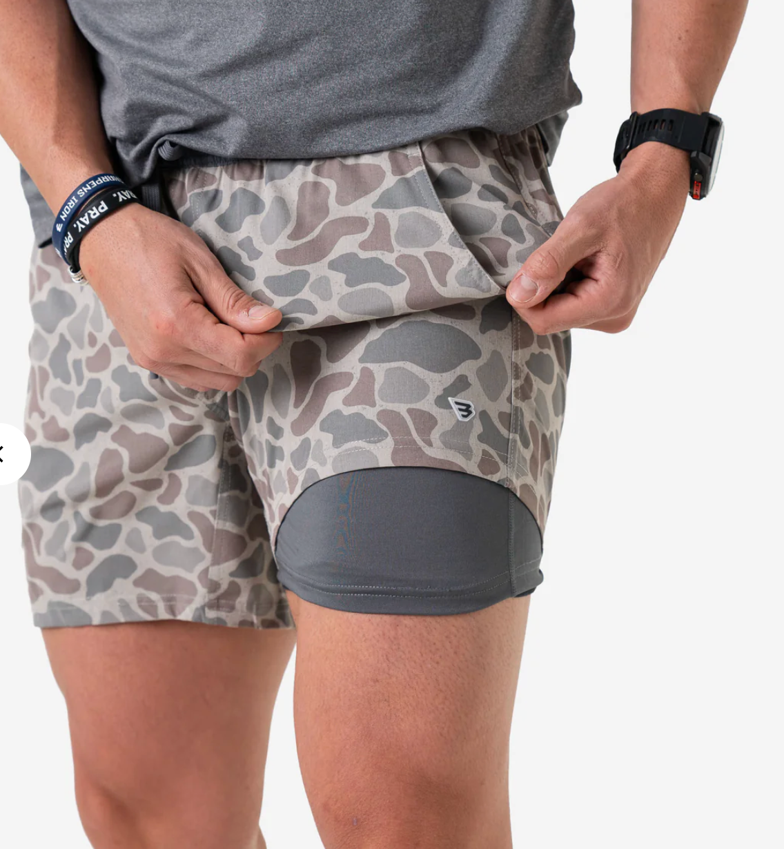 Athletic Short - Classic Deer Camo - Grey Liner
