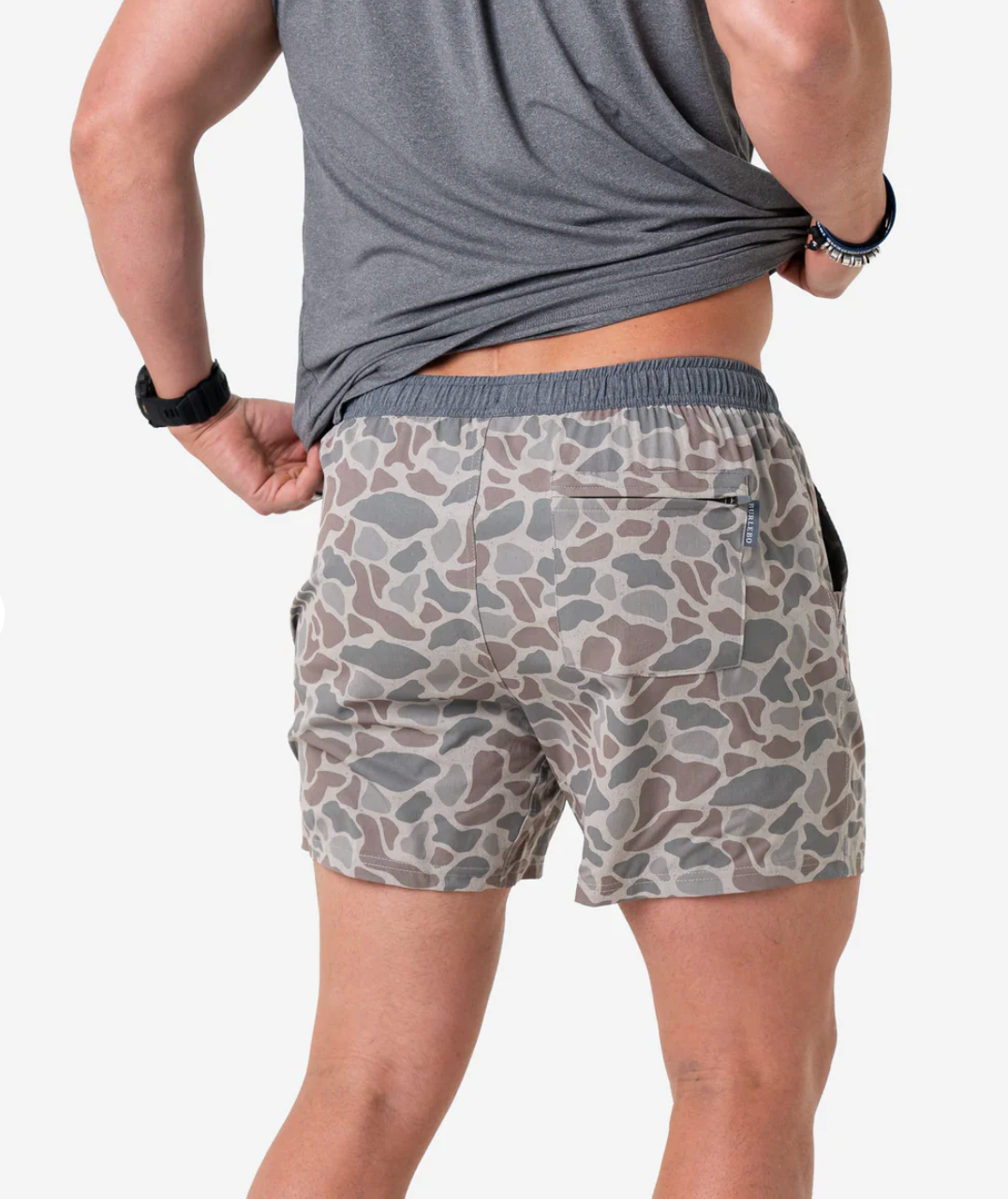 Athletic Short - Classic Deer Camo - Grey Liner