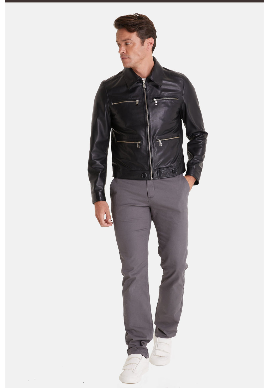 mens fashion jacket nappa black 6