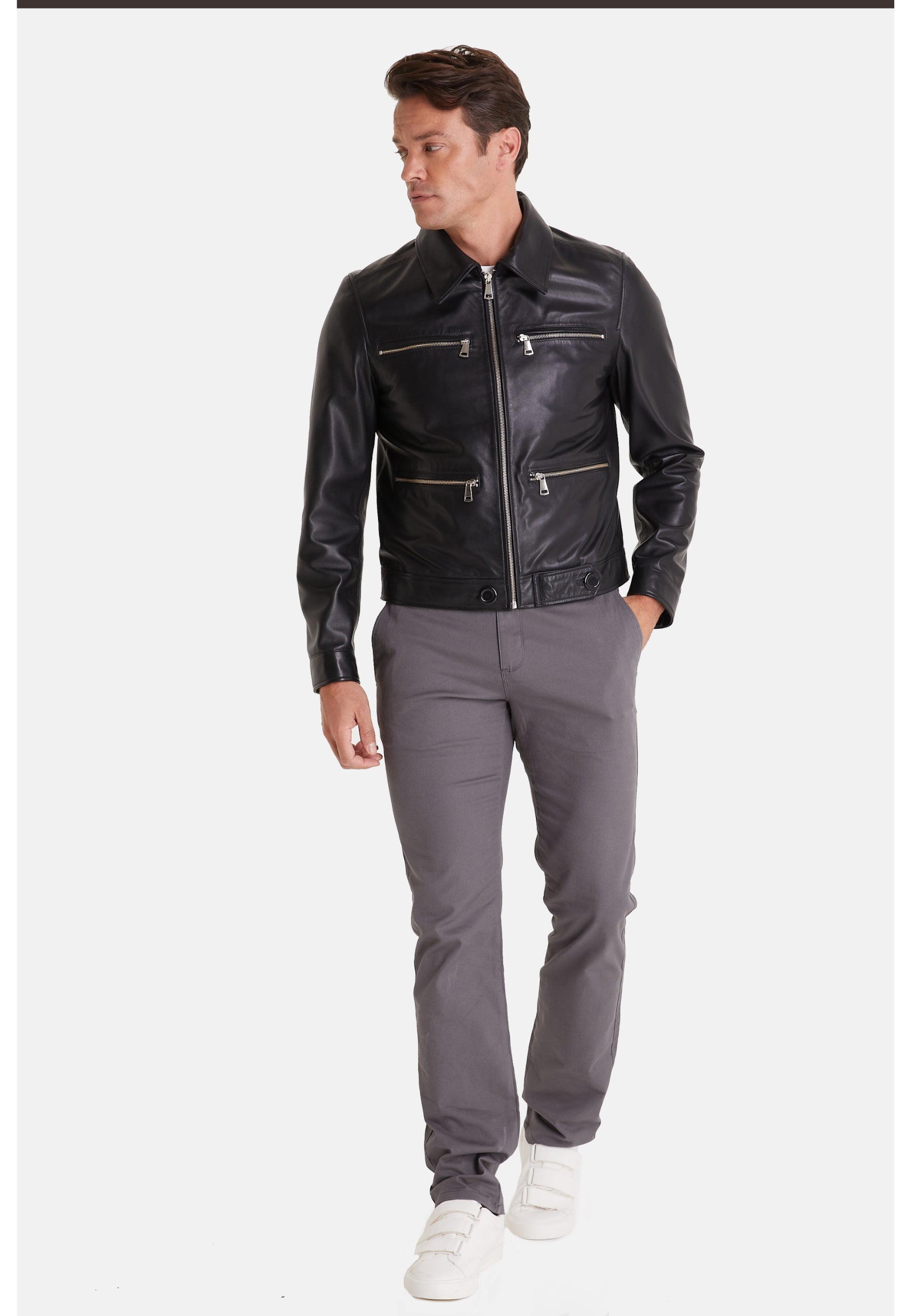 mens fashion jacket nappa black 6