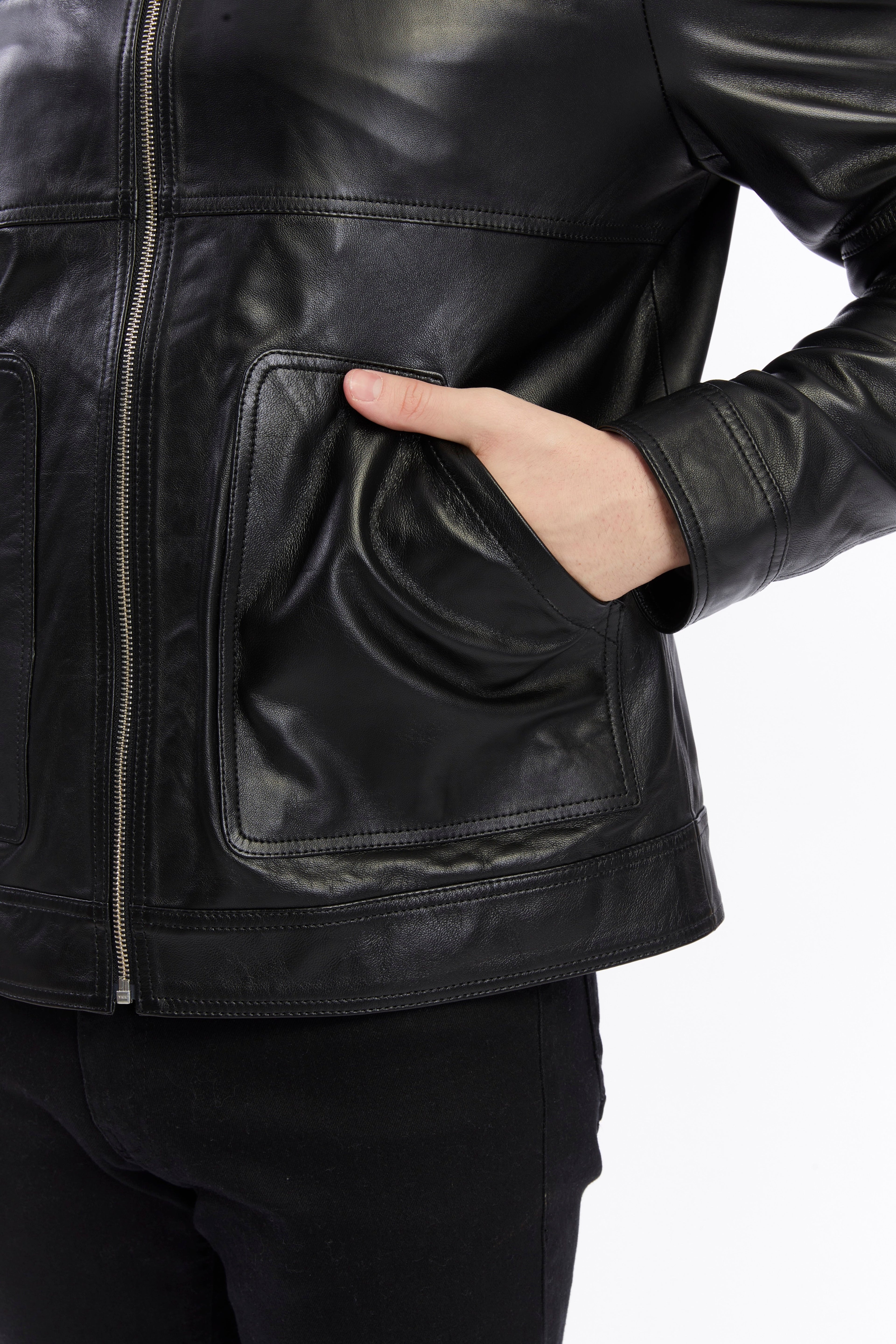 mens leather jacket black 5