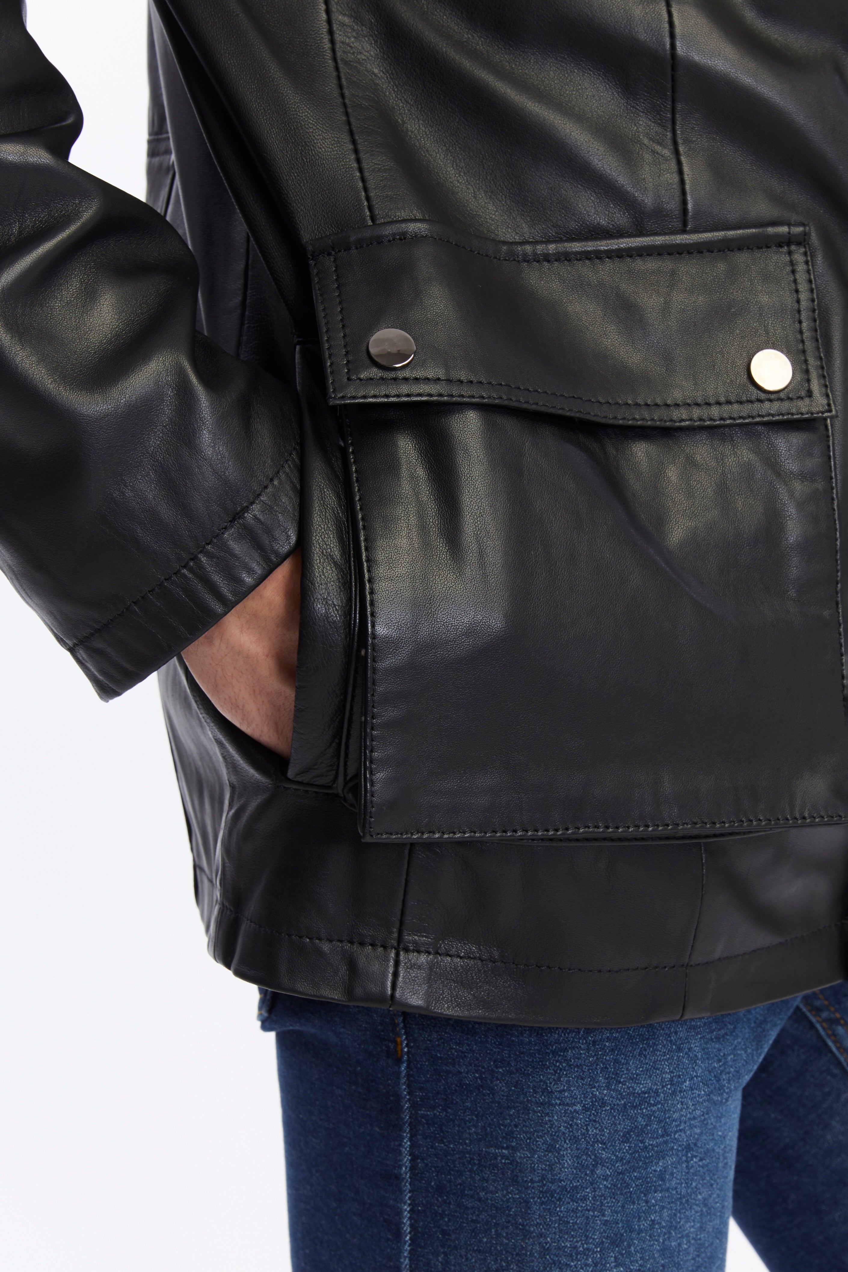 mens leather jacket black 9