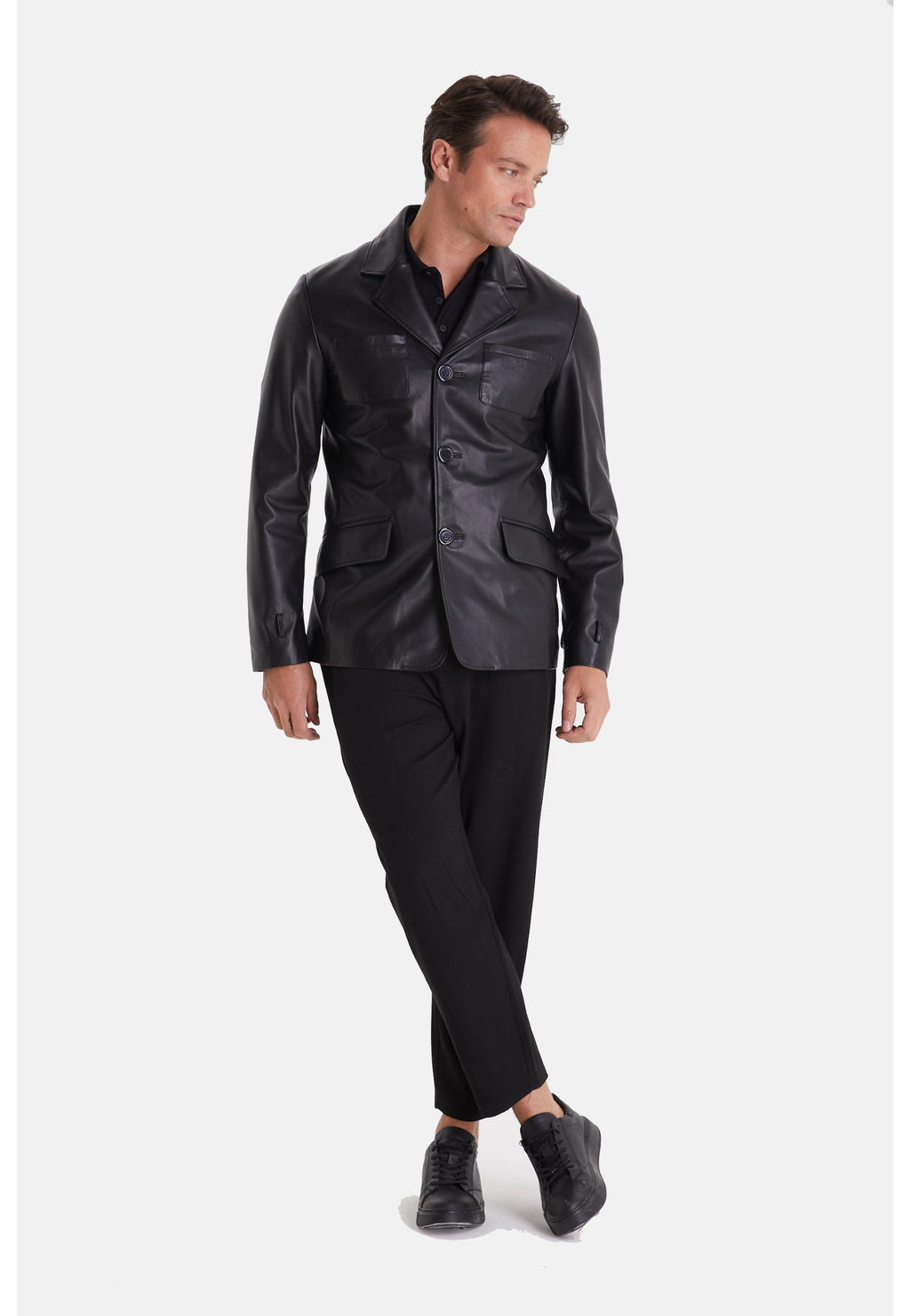 mens safari jacket black