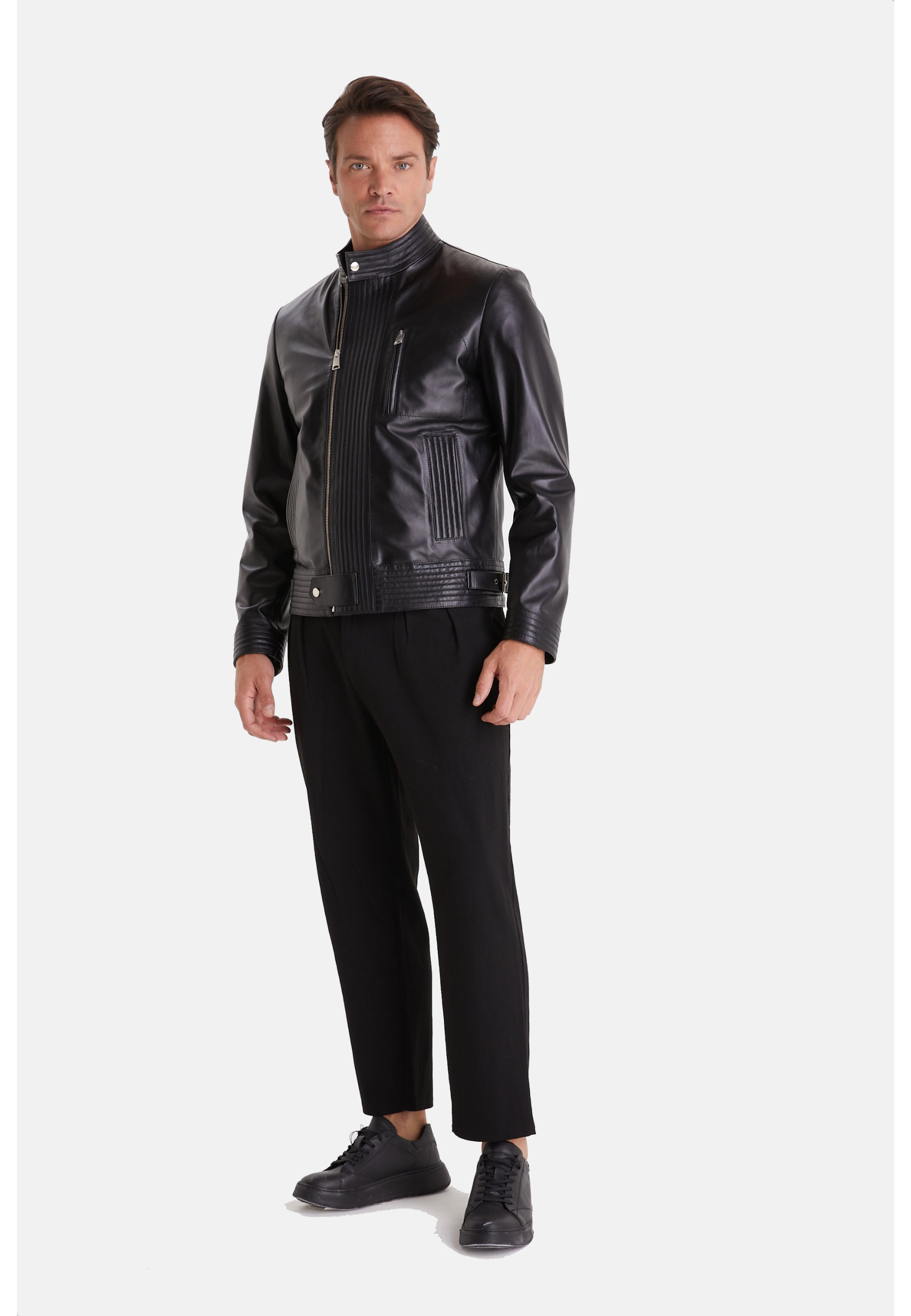 mens fashion jacket nappa black 7