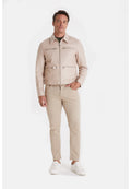 mens fashion jacket nappa beige 1