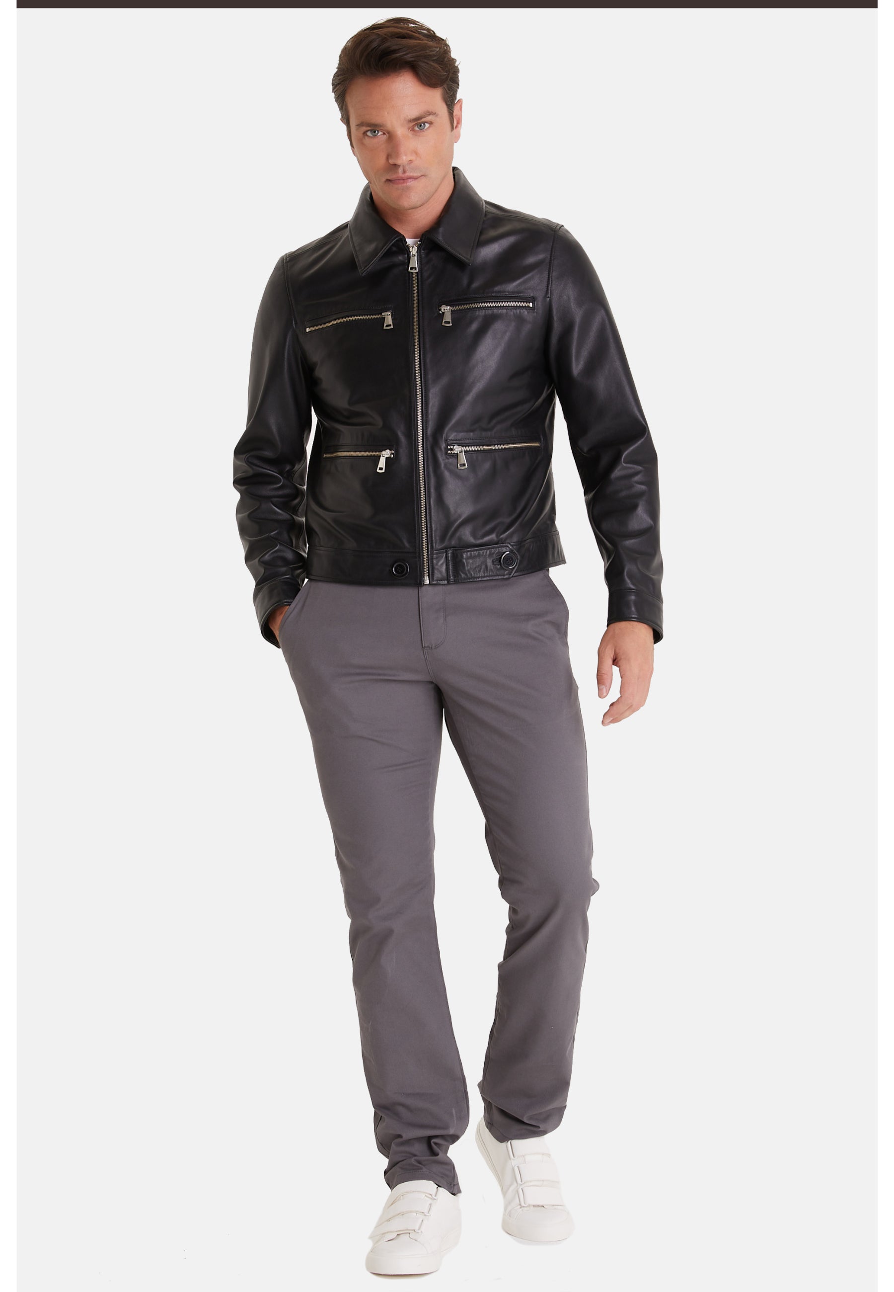 mens fashion jacket nappa black 6