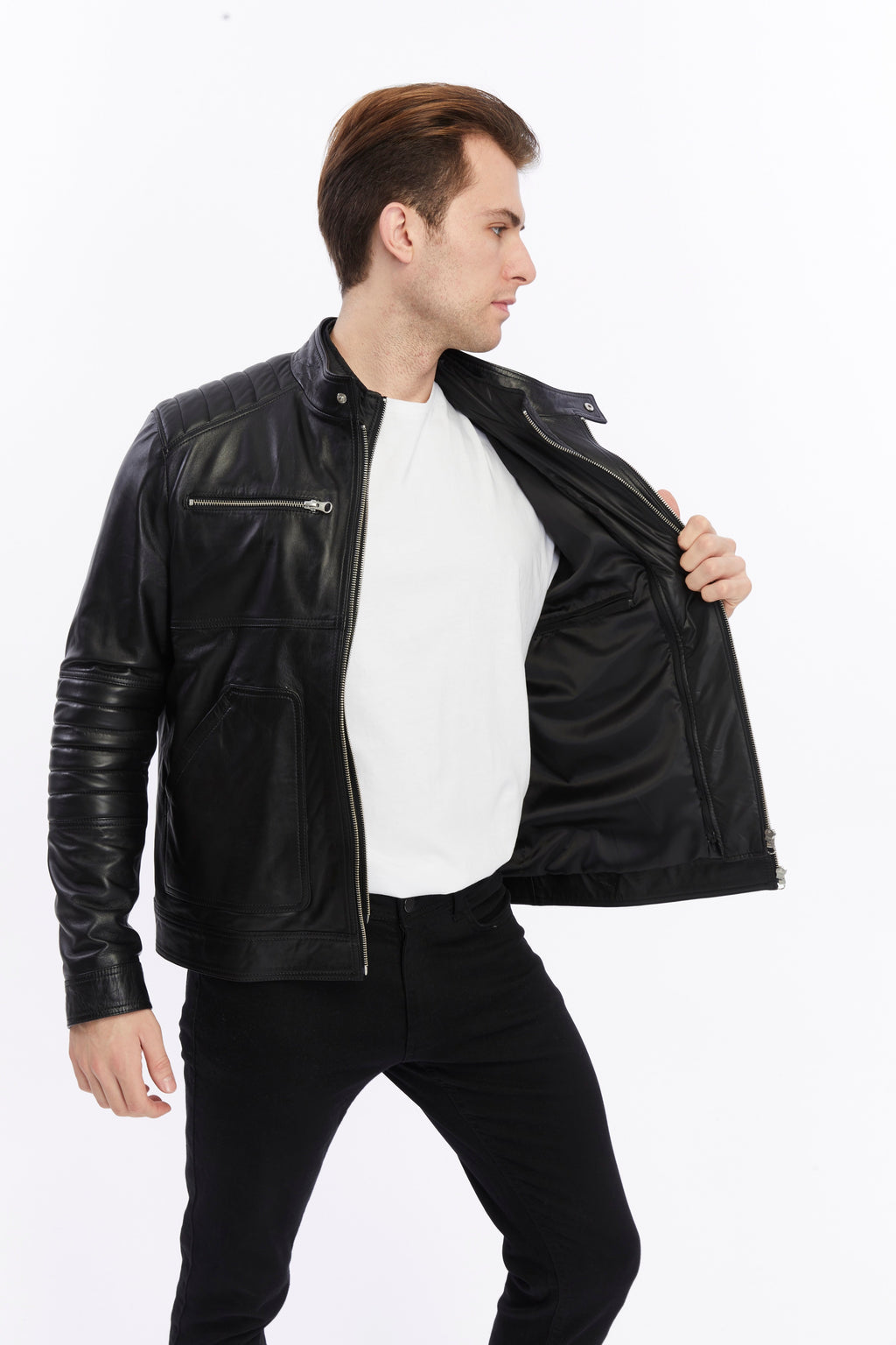 mens leather jacket black 5