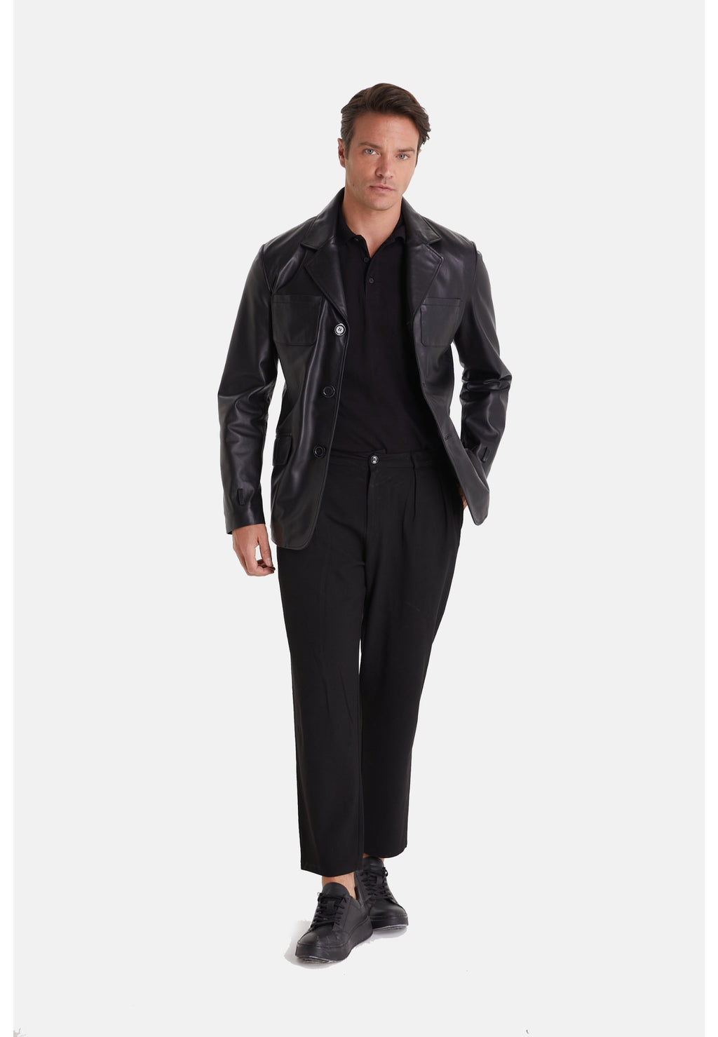 mens safari jacket black