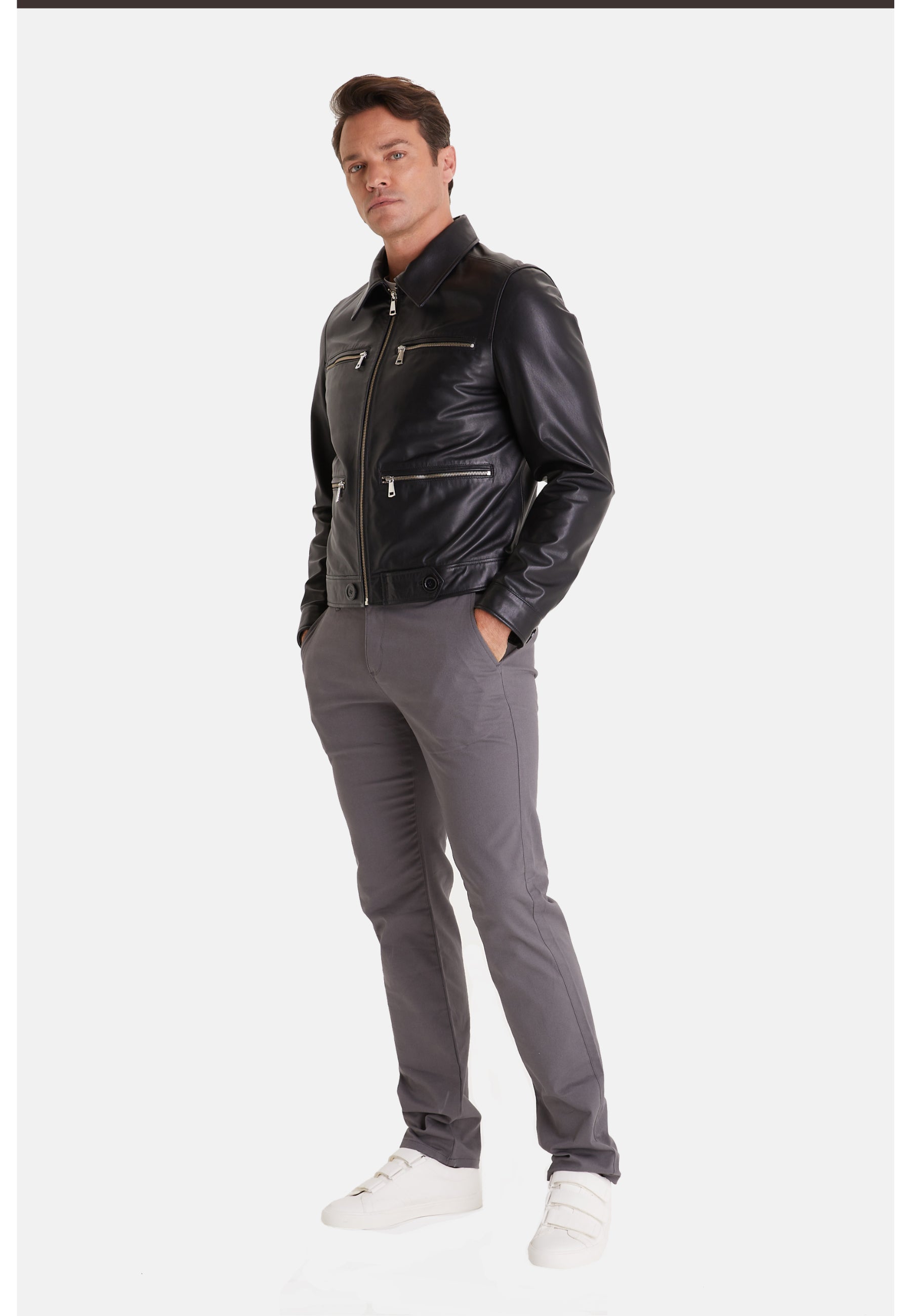 mens fashion jacket nappa black 6