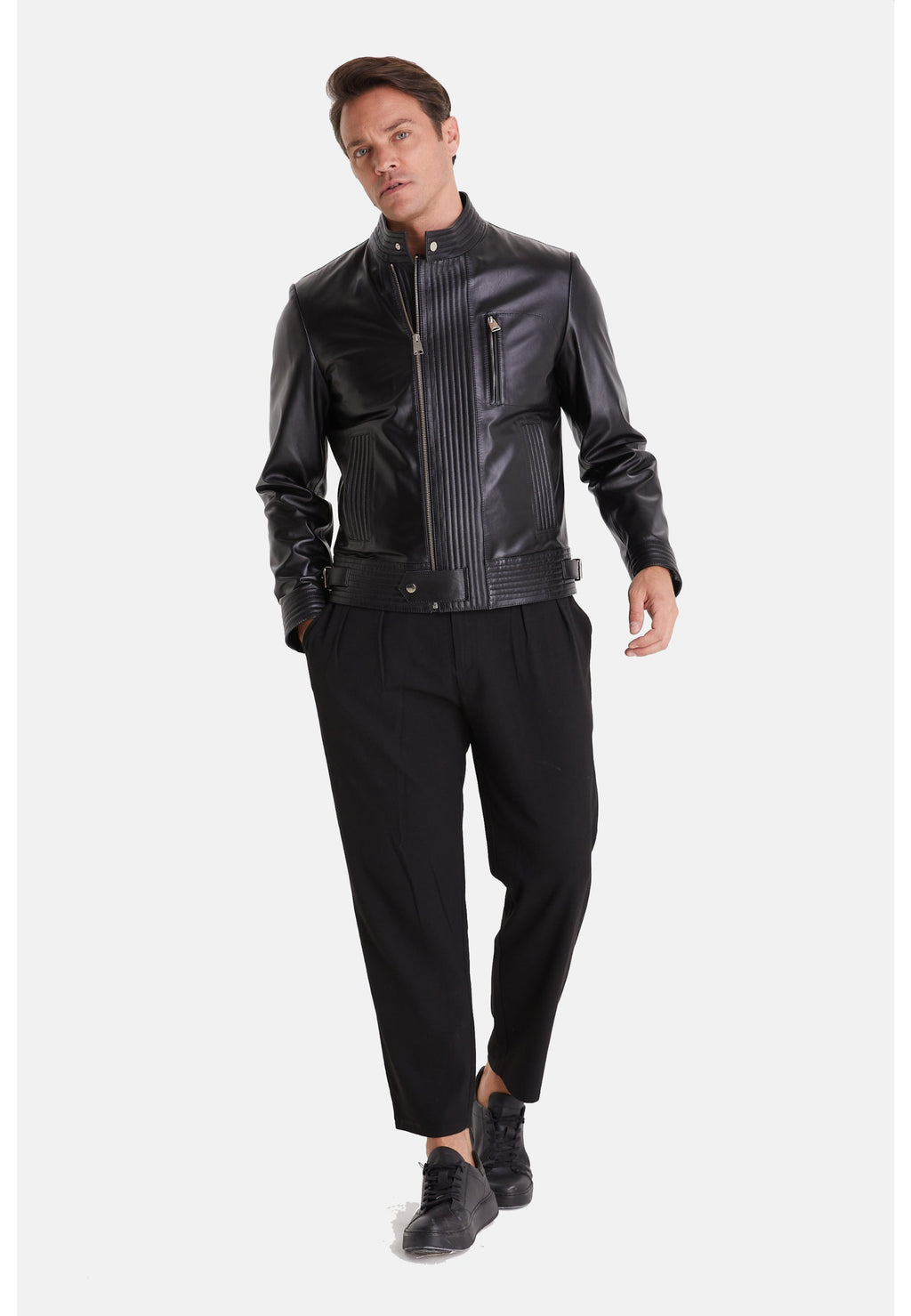 mens fashion jacket nappa black 7