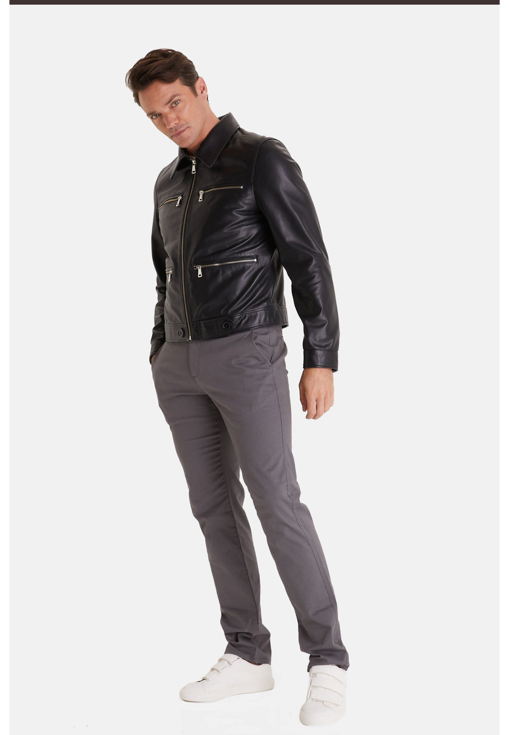 mens fashion jacket nappa black 6