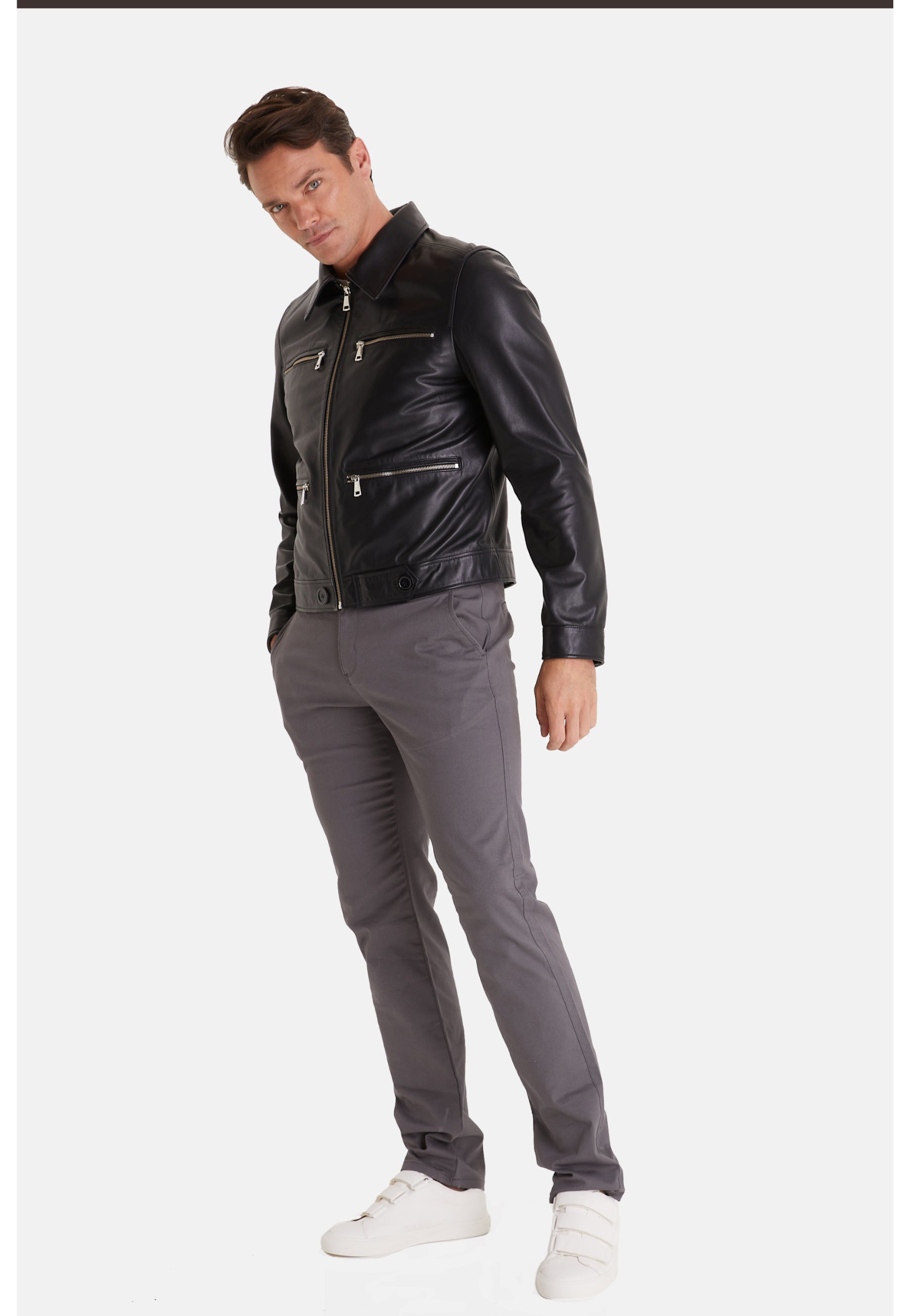 mens fashion jacket nappa black 6