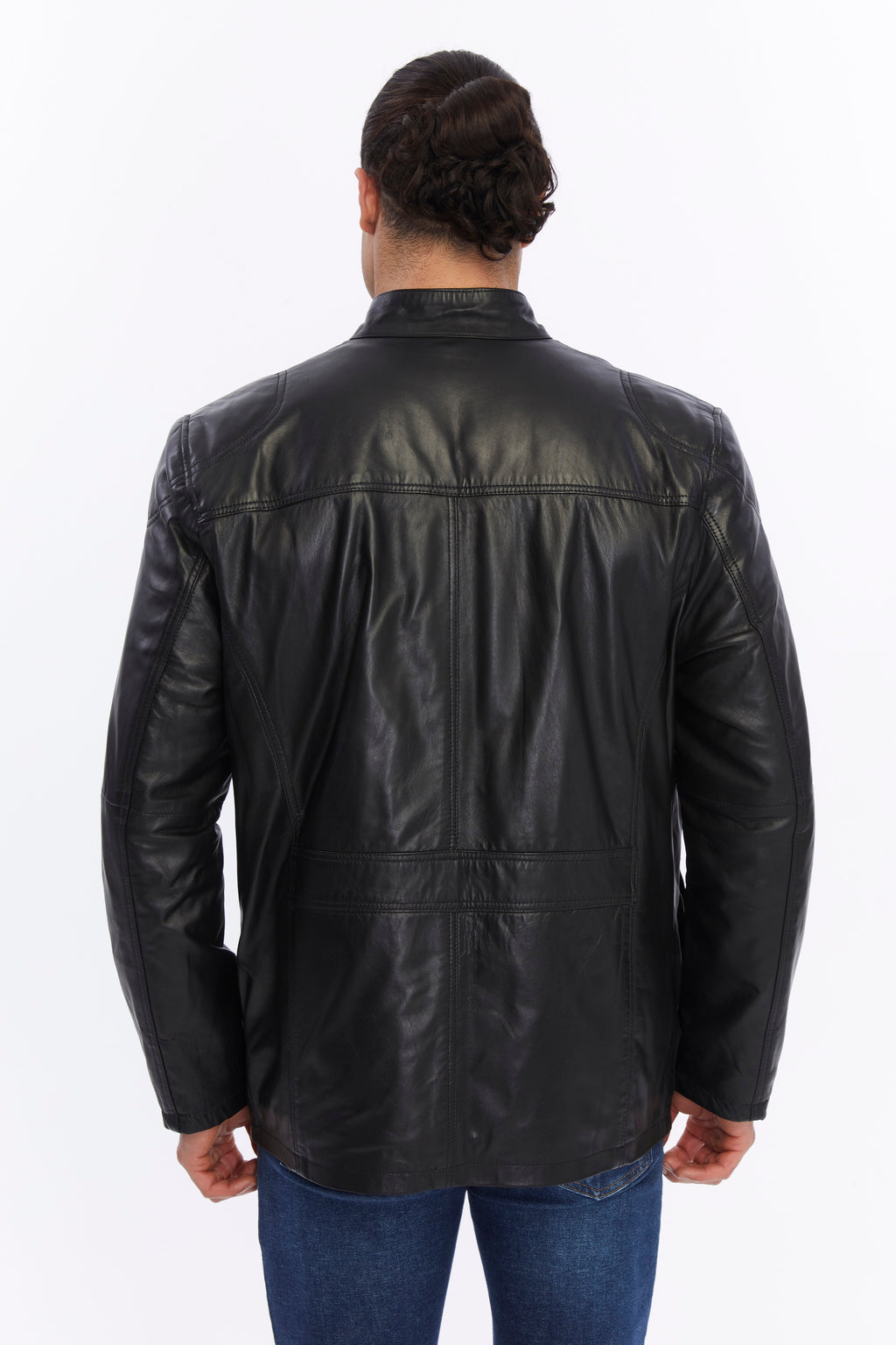 mens leather jacket black 9