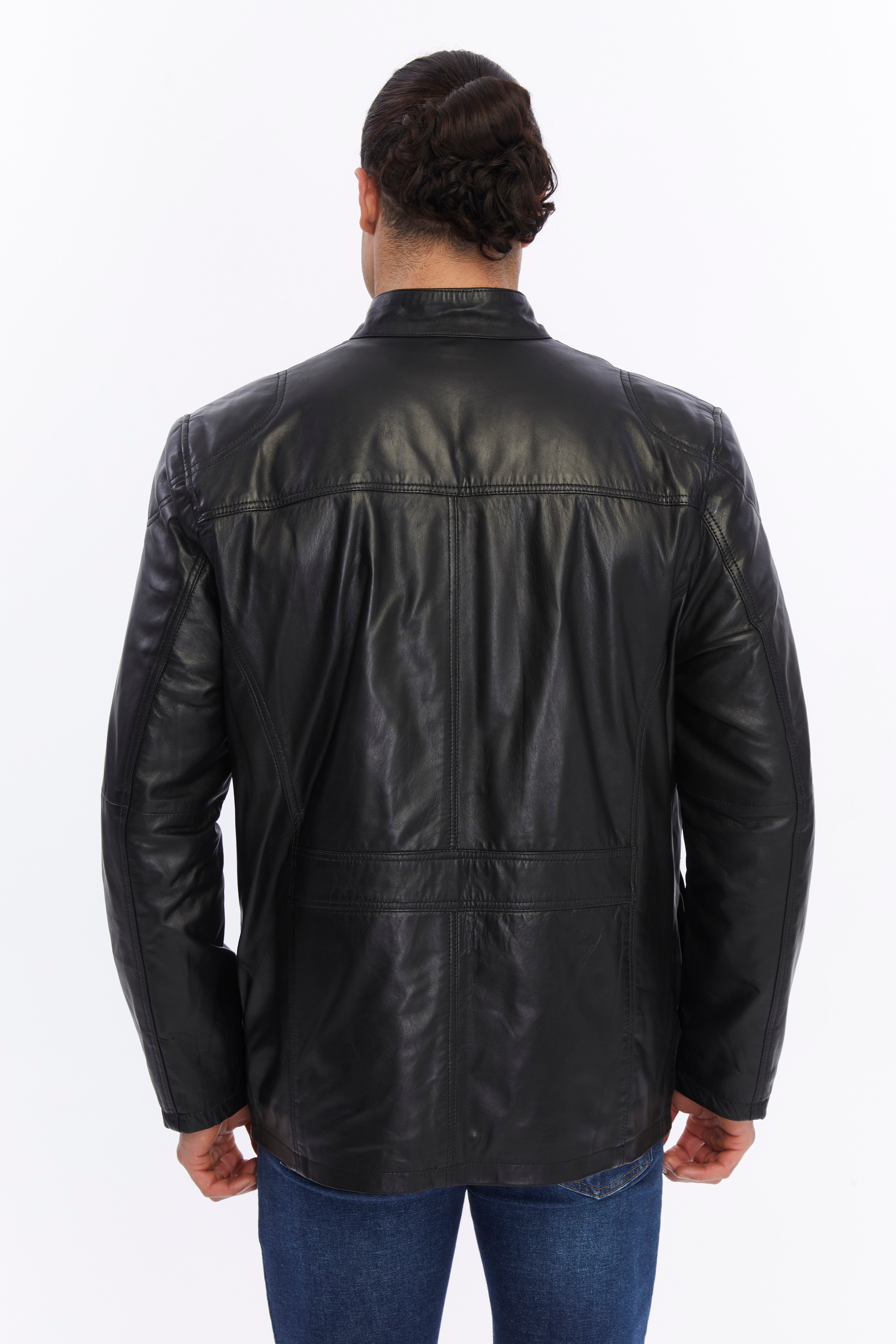 mens leather jacket black 9