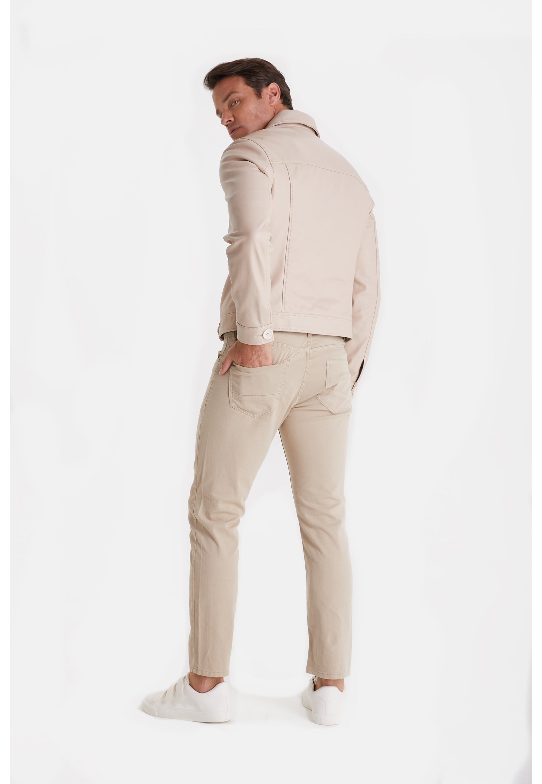 mens fashion jacket nappa beige 1