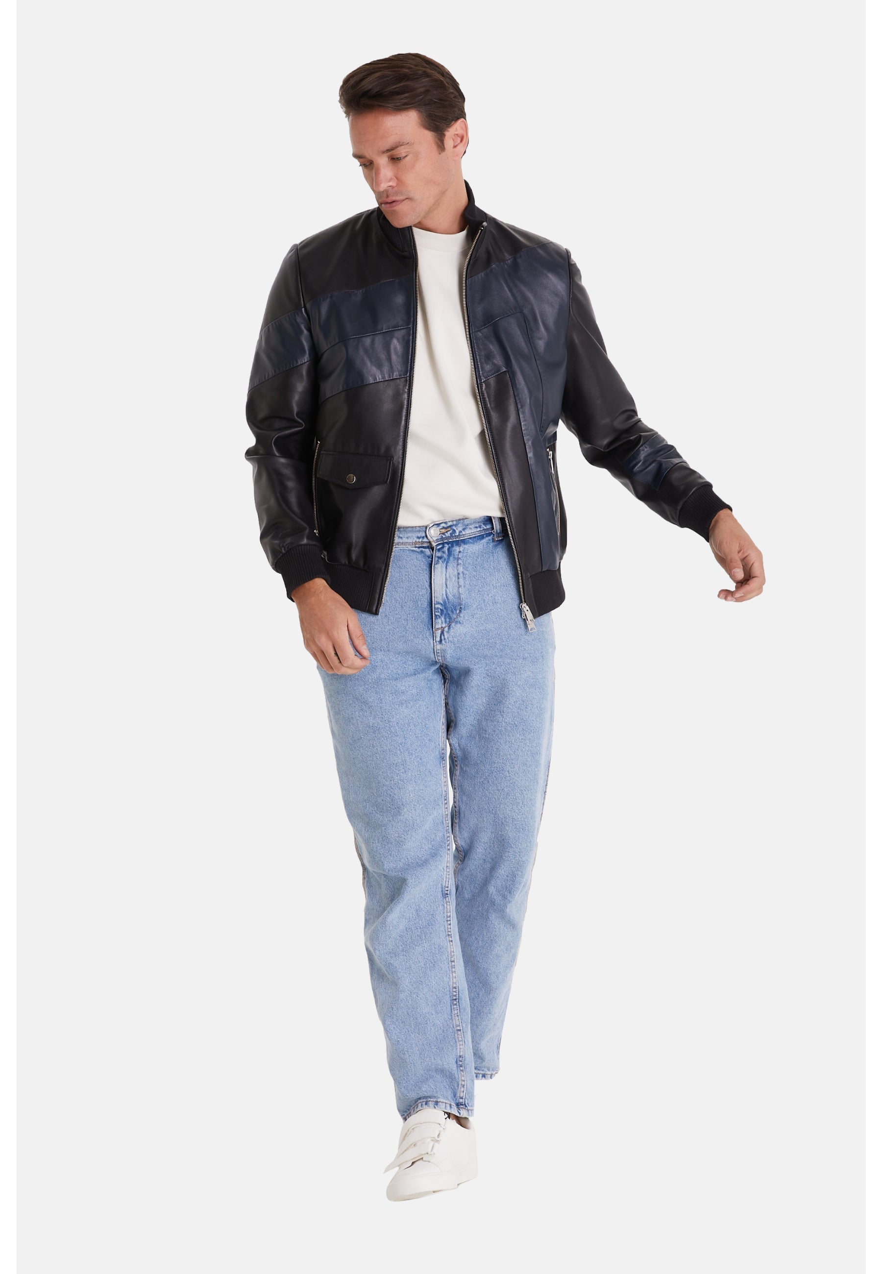 mens leather fashion jacket black
