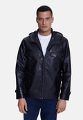 mens leather jacket elephant black