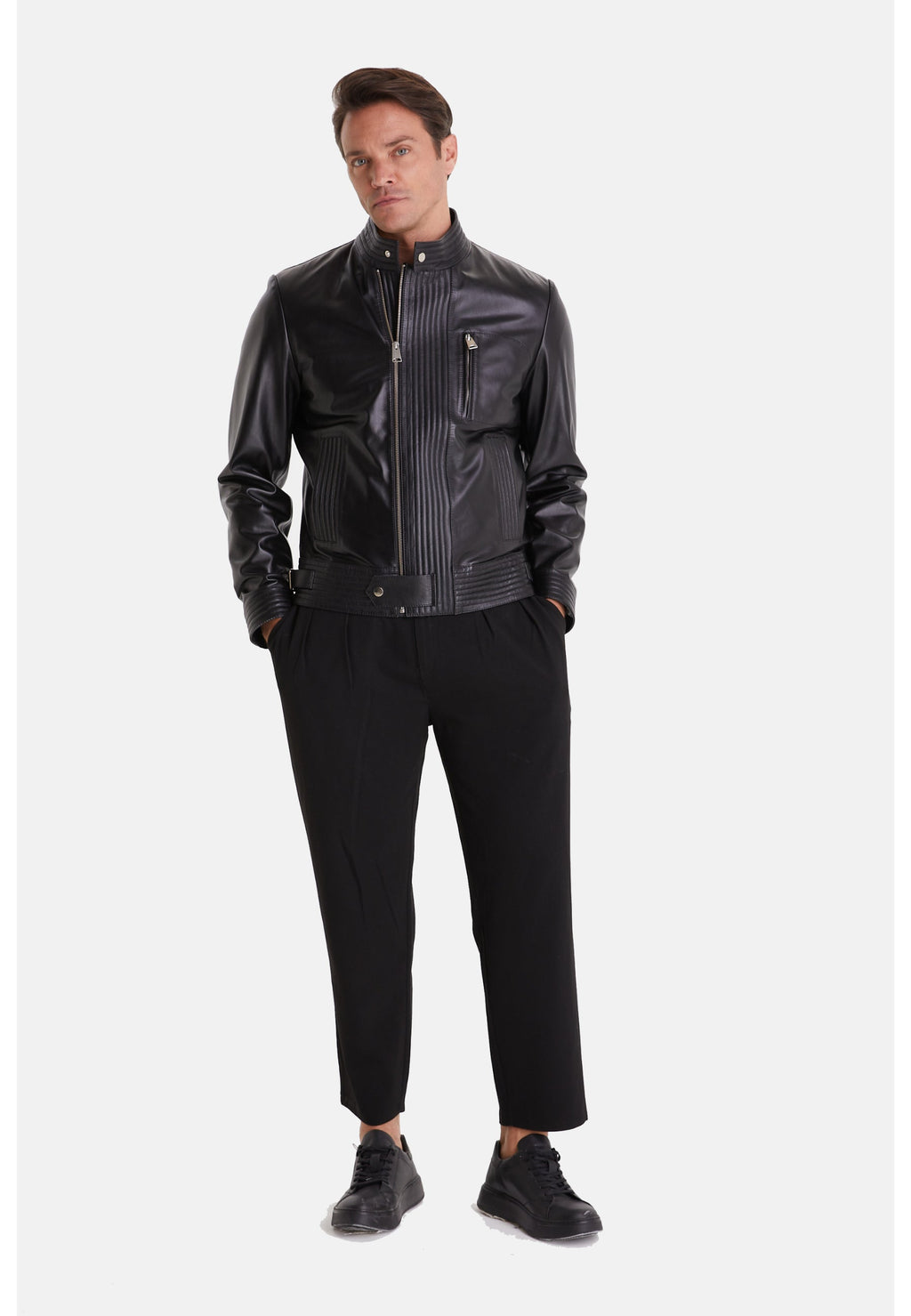 mens fashion jacket nappa black 7